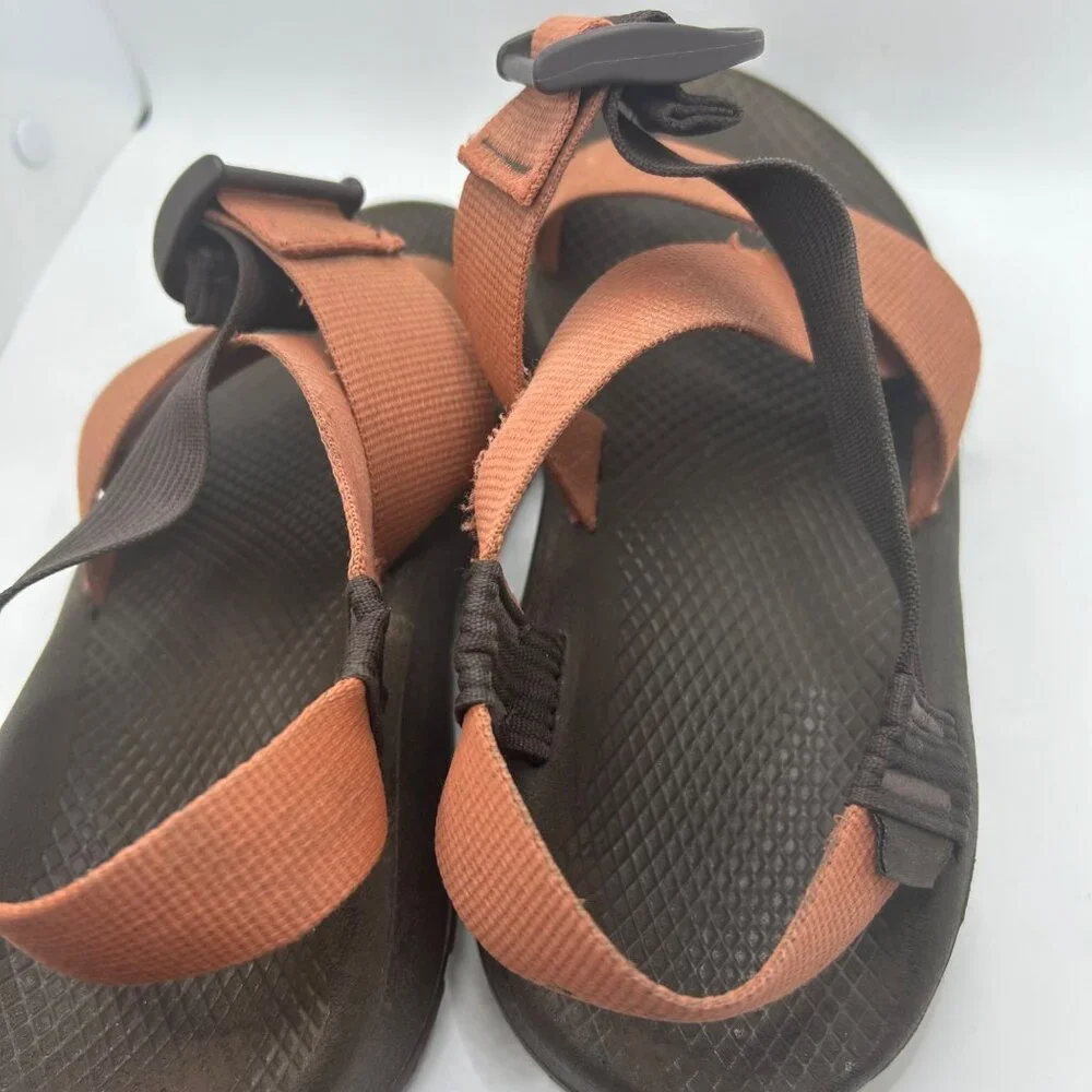 Chaco's orange brown strappy outdoor walking sandal M7